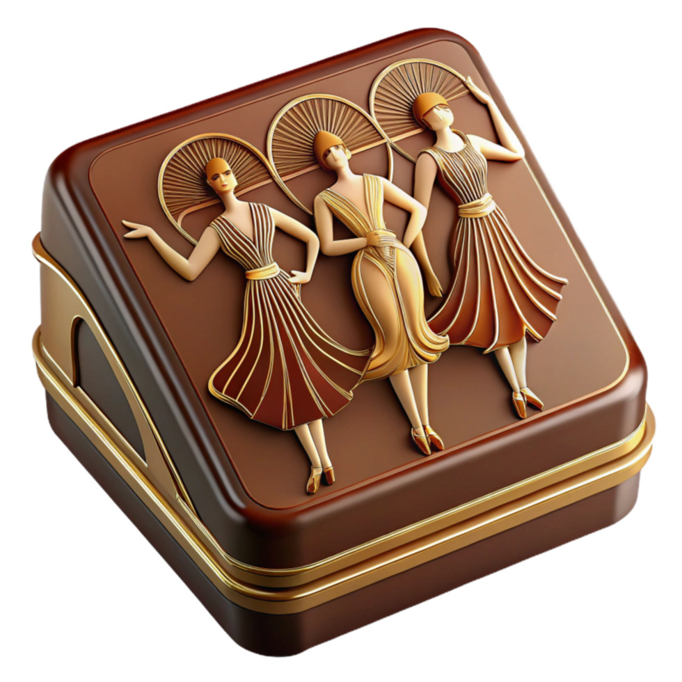 Art Deco Flapper Girls Collectible Box png