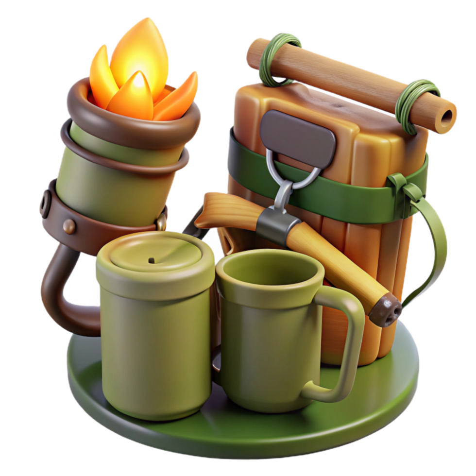 Adventure Campsite Essentials Torch, Kit, Mugs png