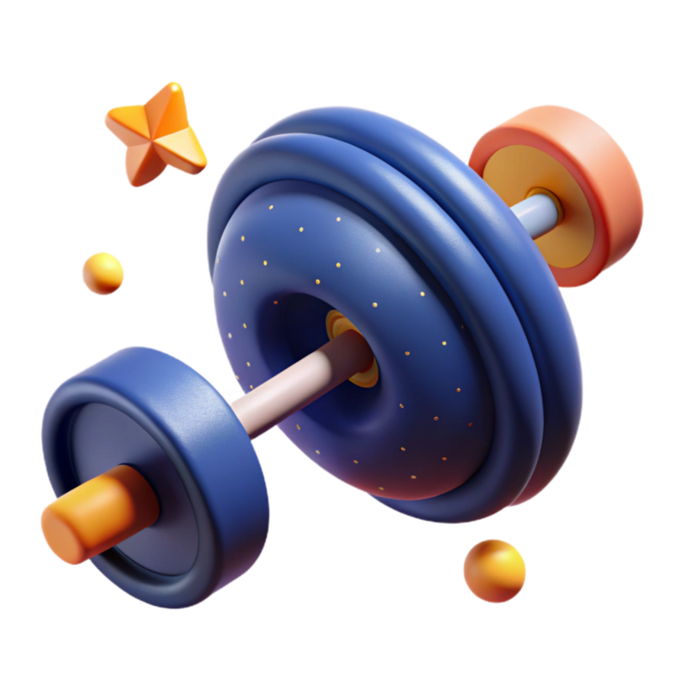3D Render of Dumbbell Fitness, Exercise, Workout, Strength Training png