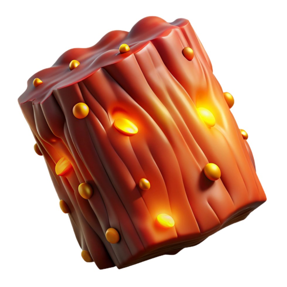 Glowing Cube Abstract 3D Render of Organic Texture png