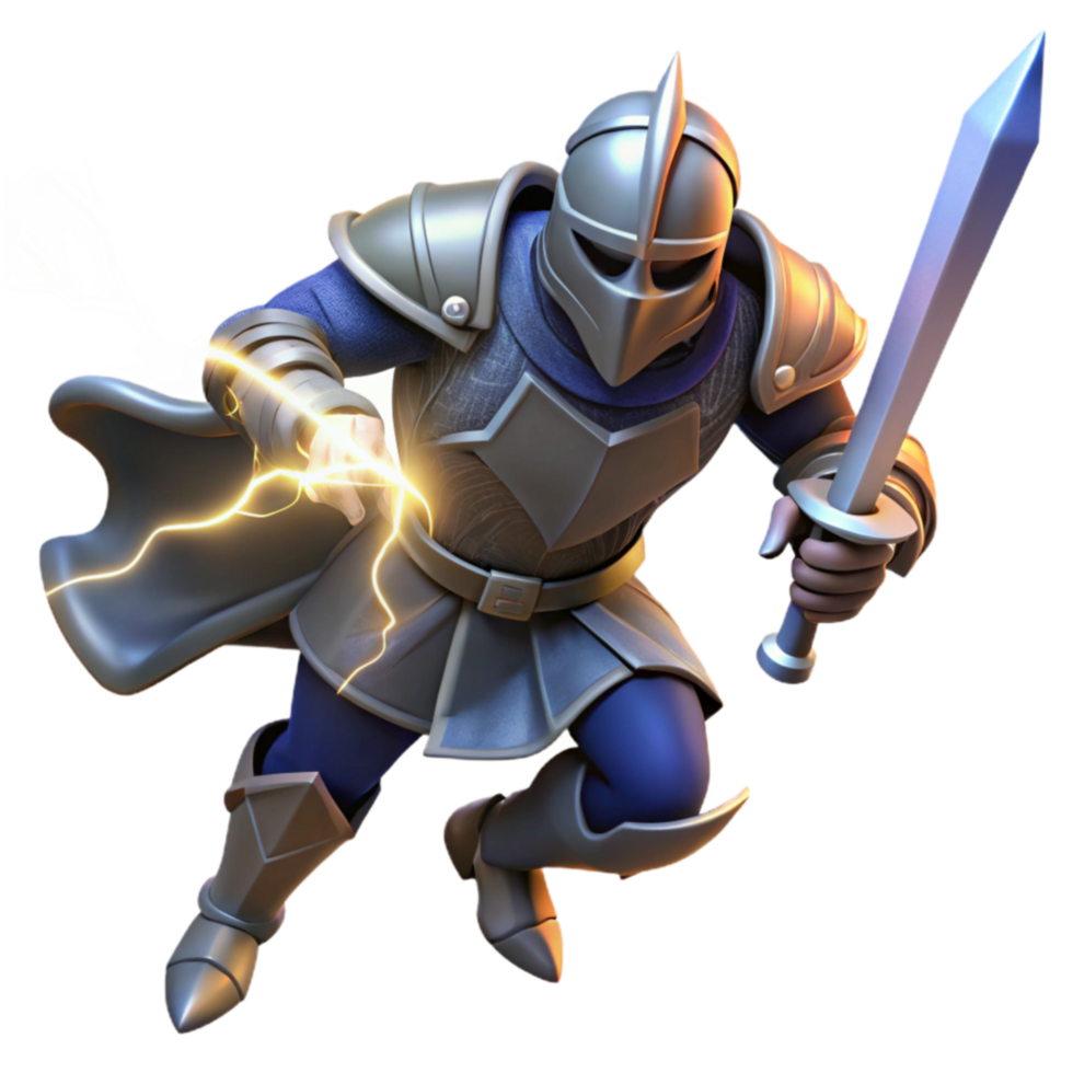 Knight with Magical Powers Fantasy Game Character Art png