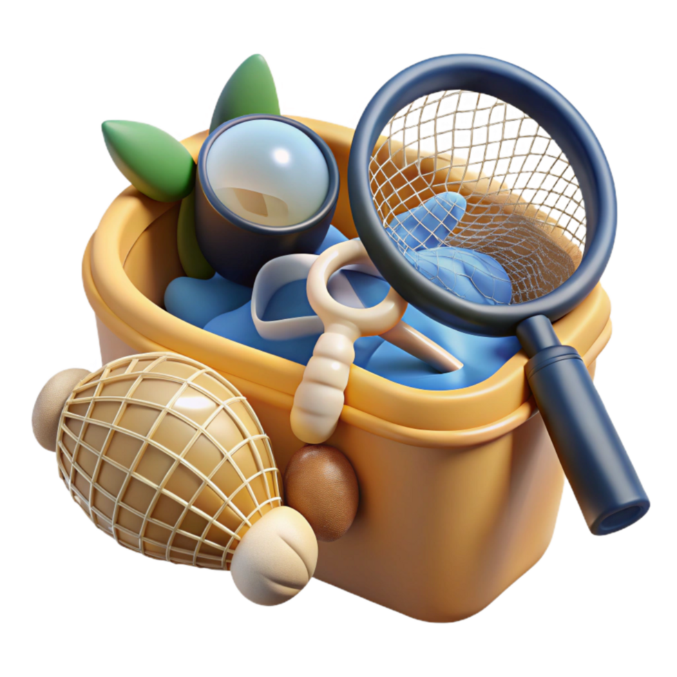 Adventure Kit Exploration Tools in a Basket png