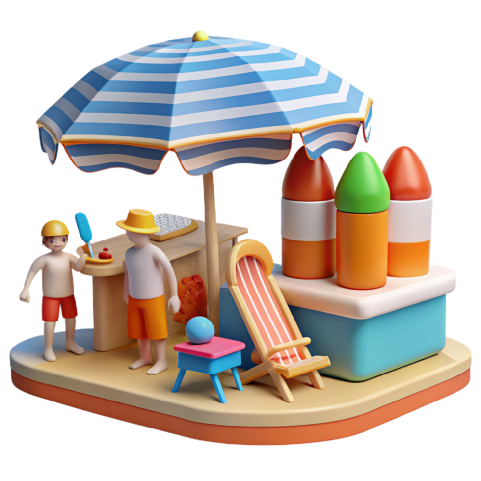 Summer Beach Scene Fun in the Sun png