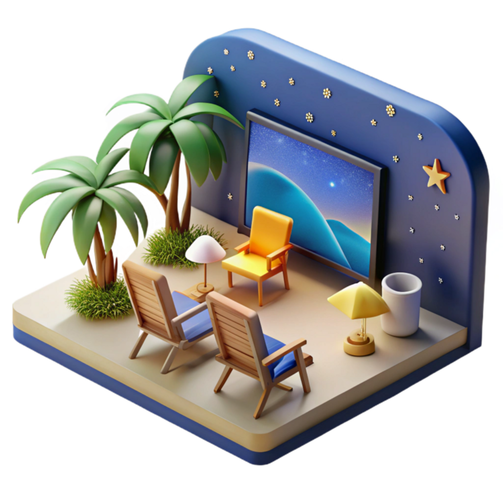 Tropical Home Theater Relaxing Night In png