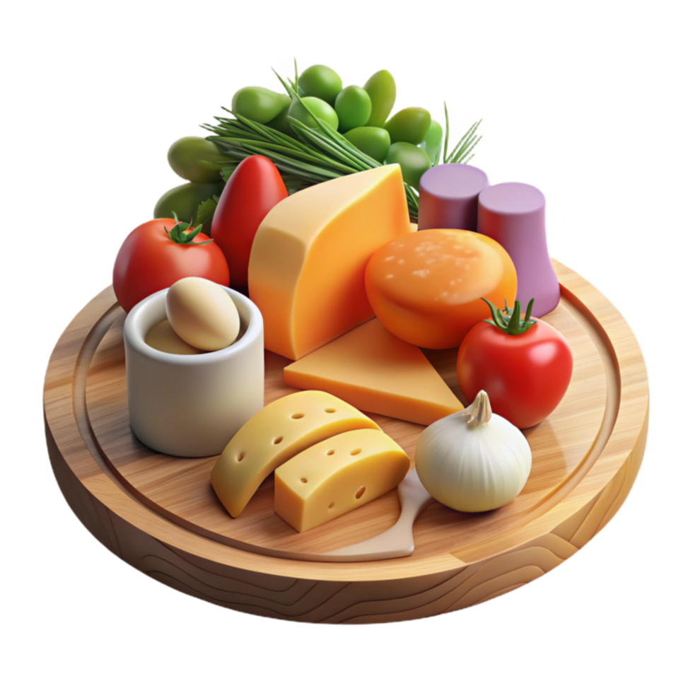 Appetizer Platter Cheese, Vegetables, and Egg png