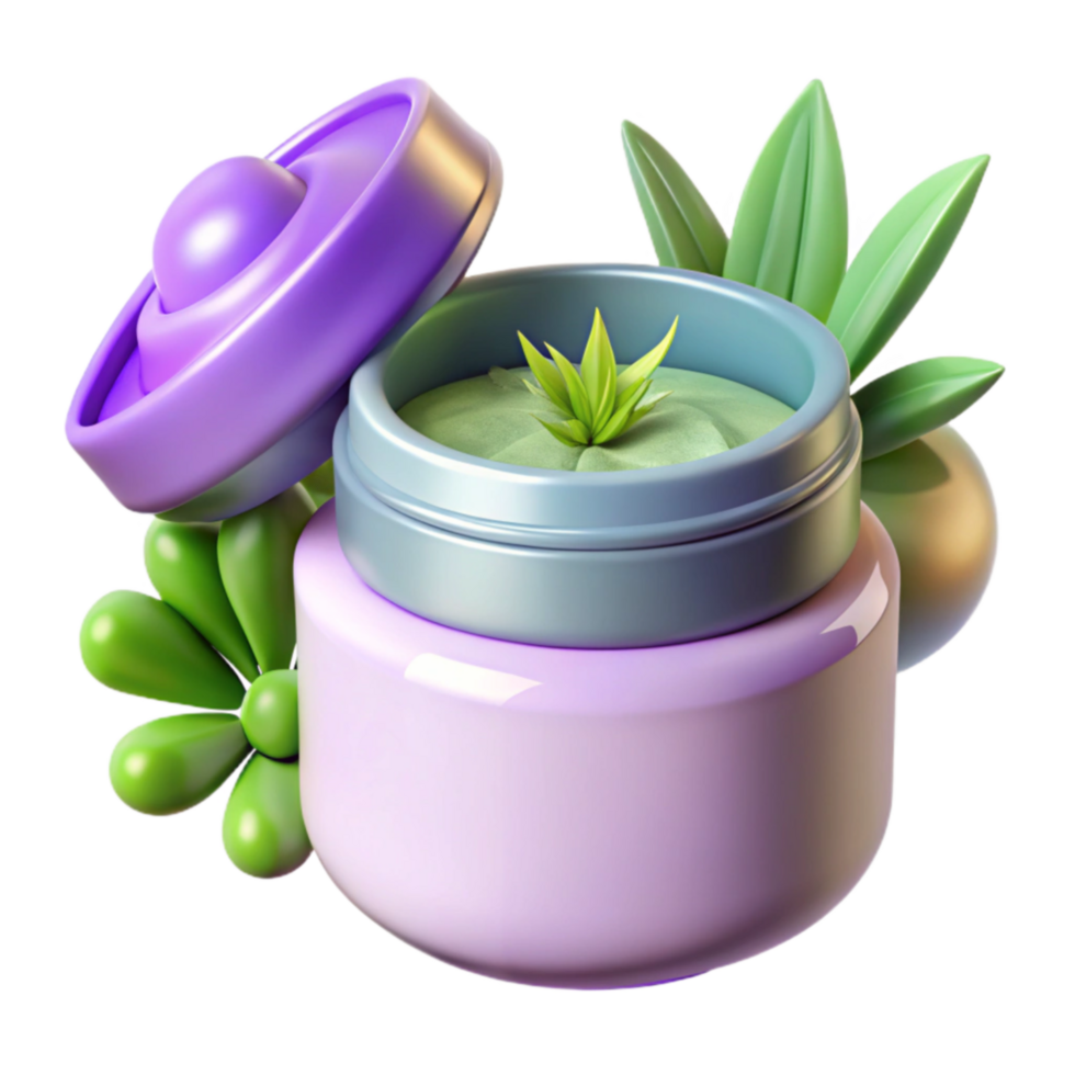 Herbal Cream Jar, Natural Skincare, Plant-Based, Organic, Cosmetic, Beauty, Green, Botanical, Soft, Smooth png