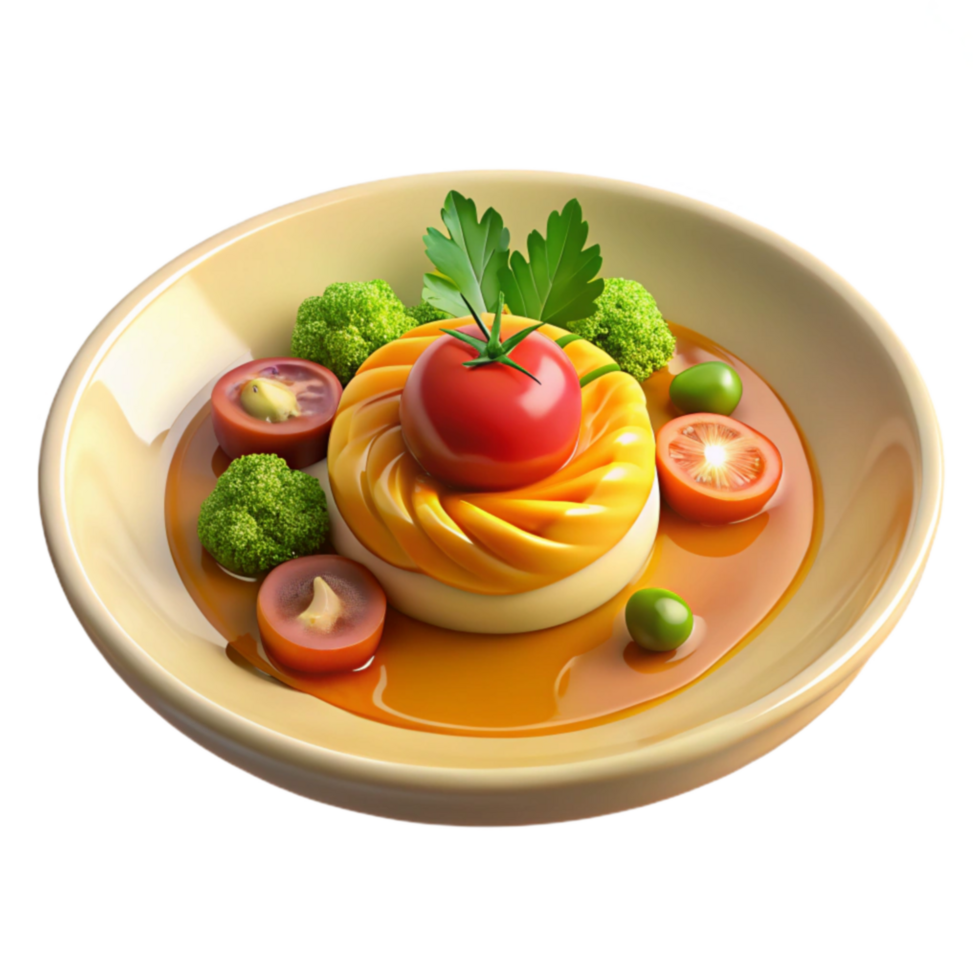 Vibrant Vegetable Creamy Custard Plate png