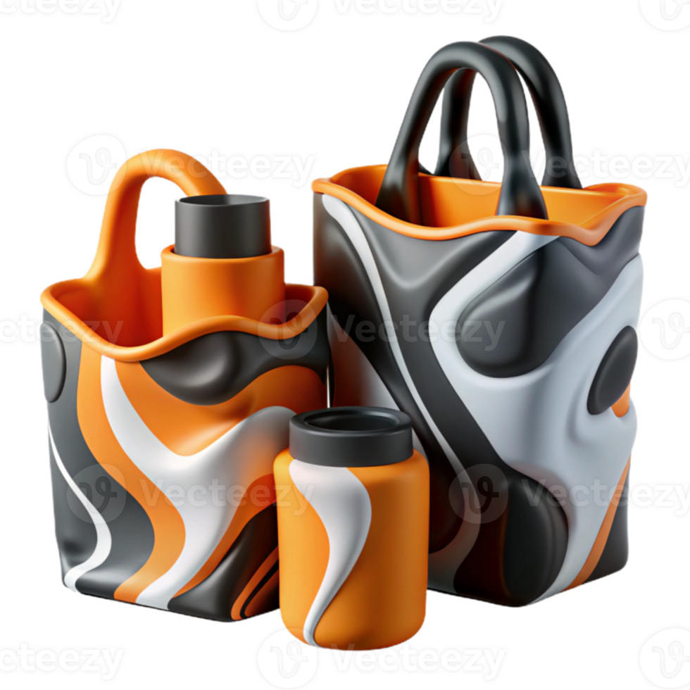 Abstract Swirl Design Containers Bags, Bottles, and Jars png