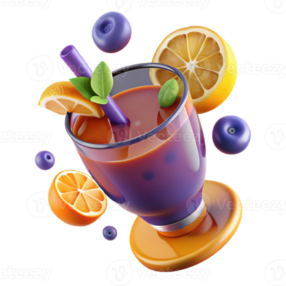 Refreshing Citrus Blueberry Juice Blend png