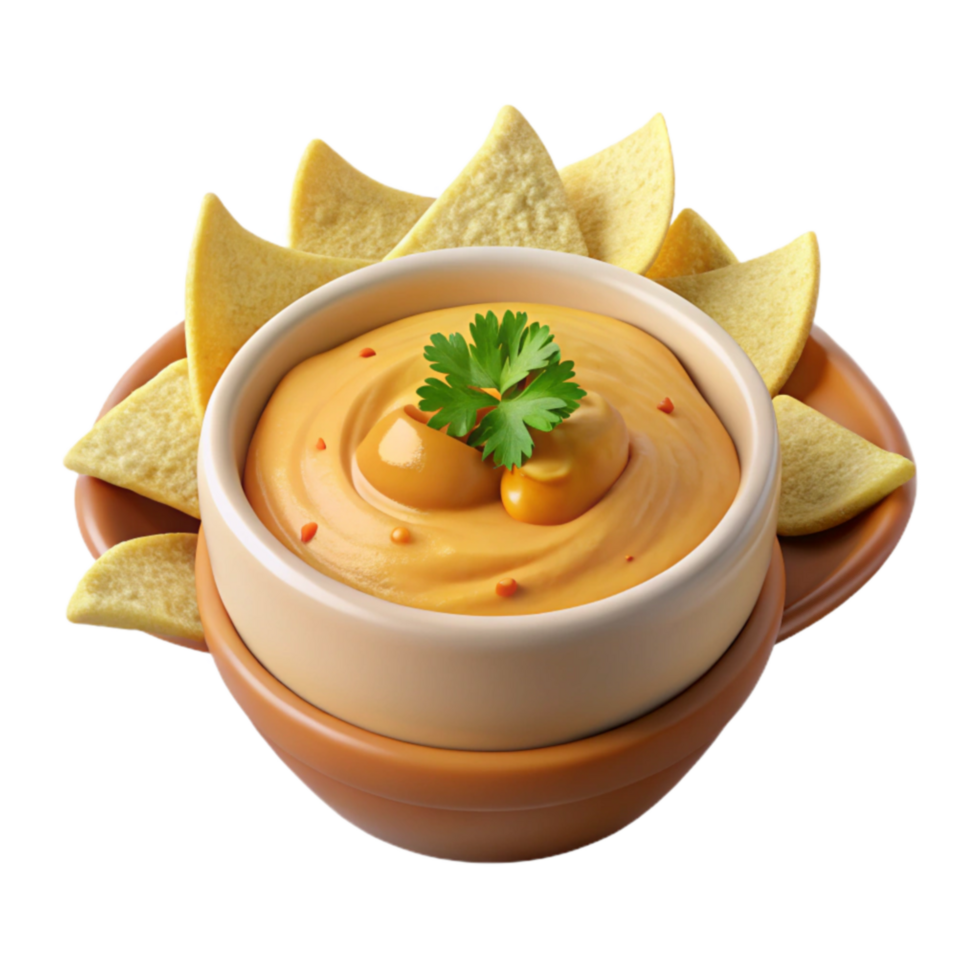 Creamy Cheese Dip with Tortilla Chips png