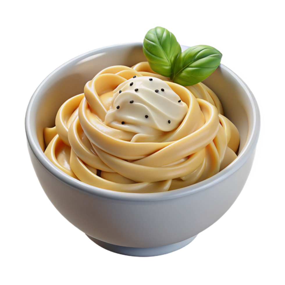 Creamy Pasta Dish with Basil Garnish png