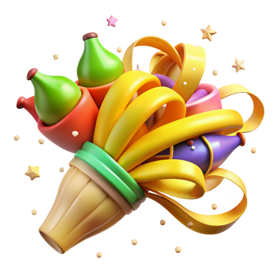 Celebration Basket Festive Balloons Confetti png