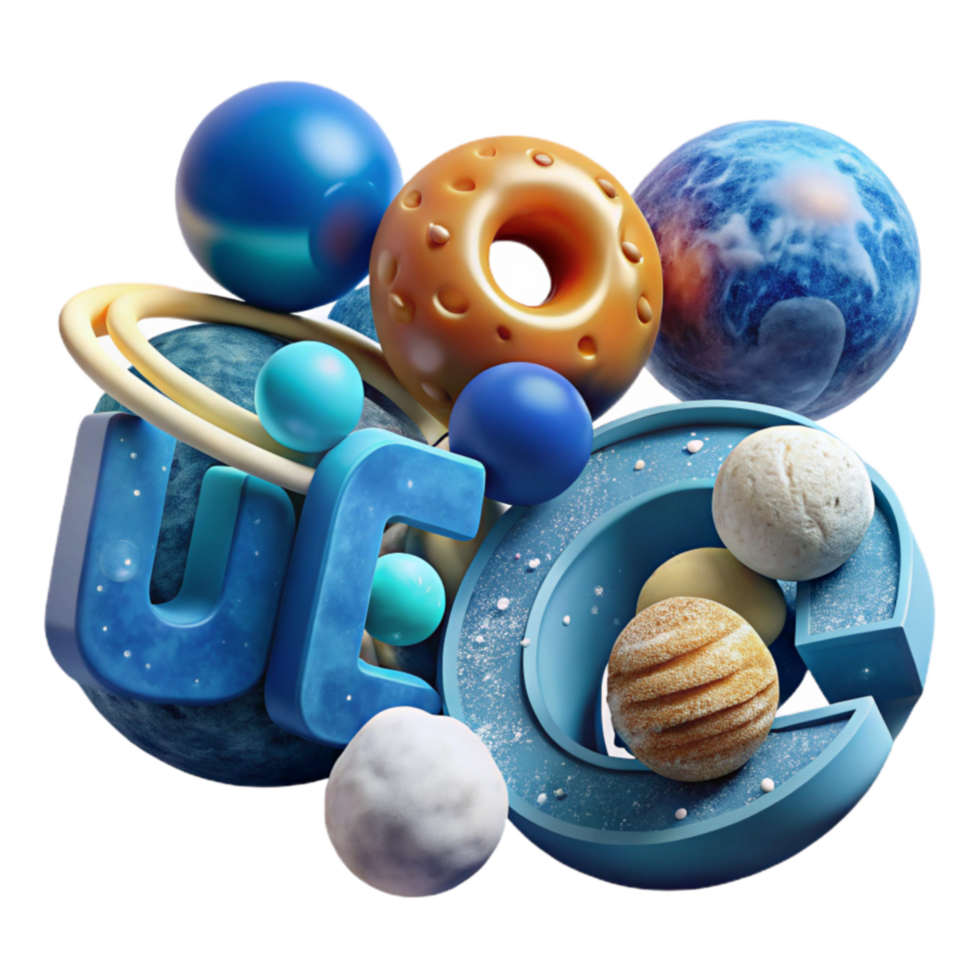 Cosmic Worlds 3D Render of Planets and Celestial Objects png
