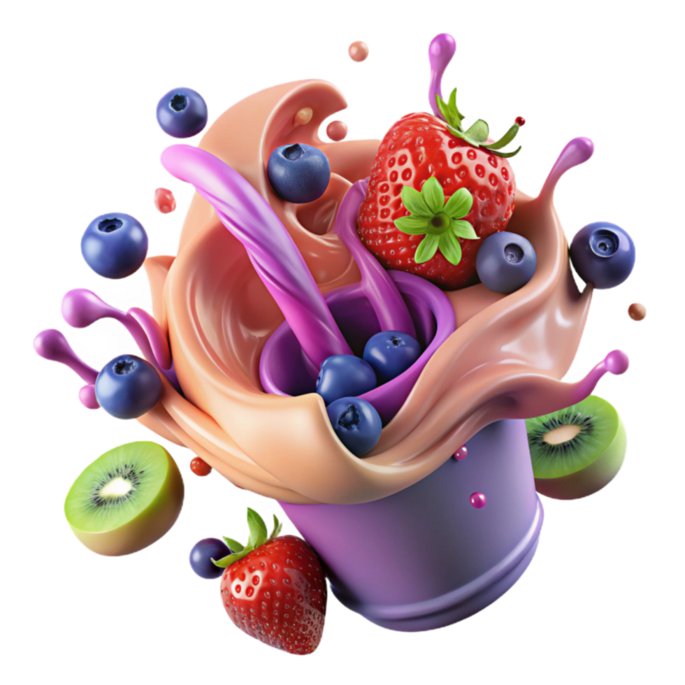 Fruity Smoothie Splash Berries, Kiwi Strawberry Blend png