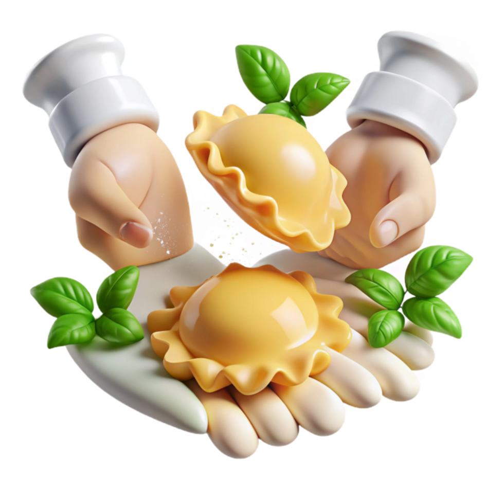 Delicious Homemade Ravioli Recipe with Basil png