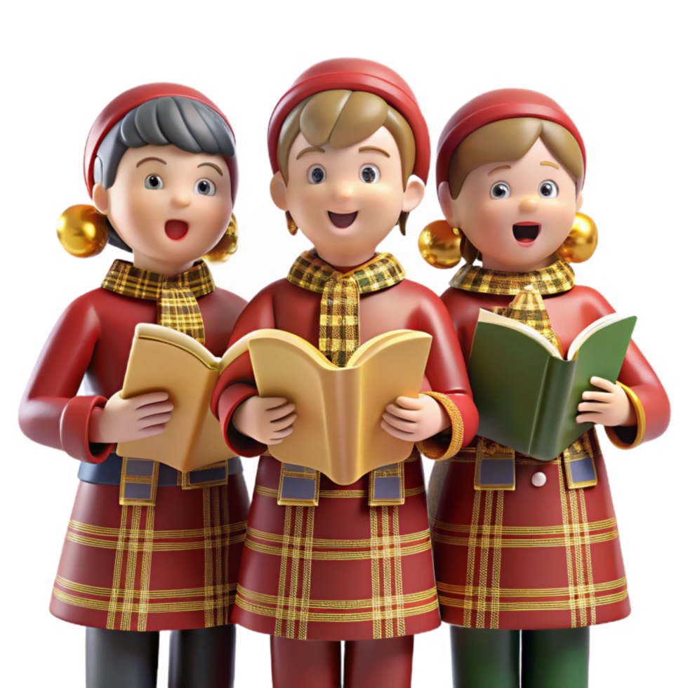 Christmas Carolers Festive Children Singing Holiday Songs png