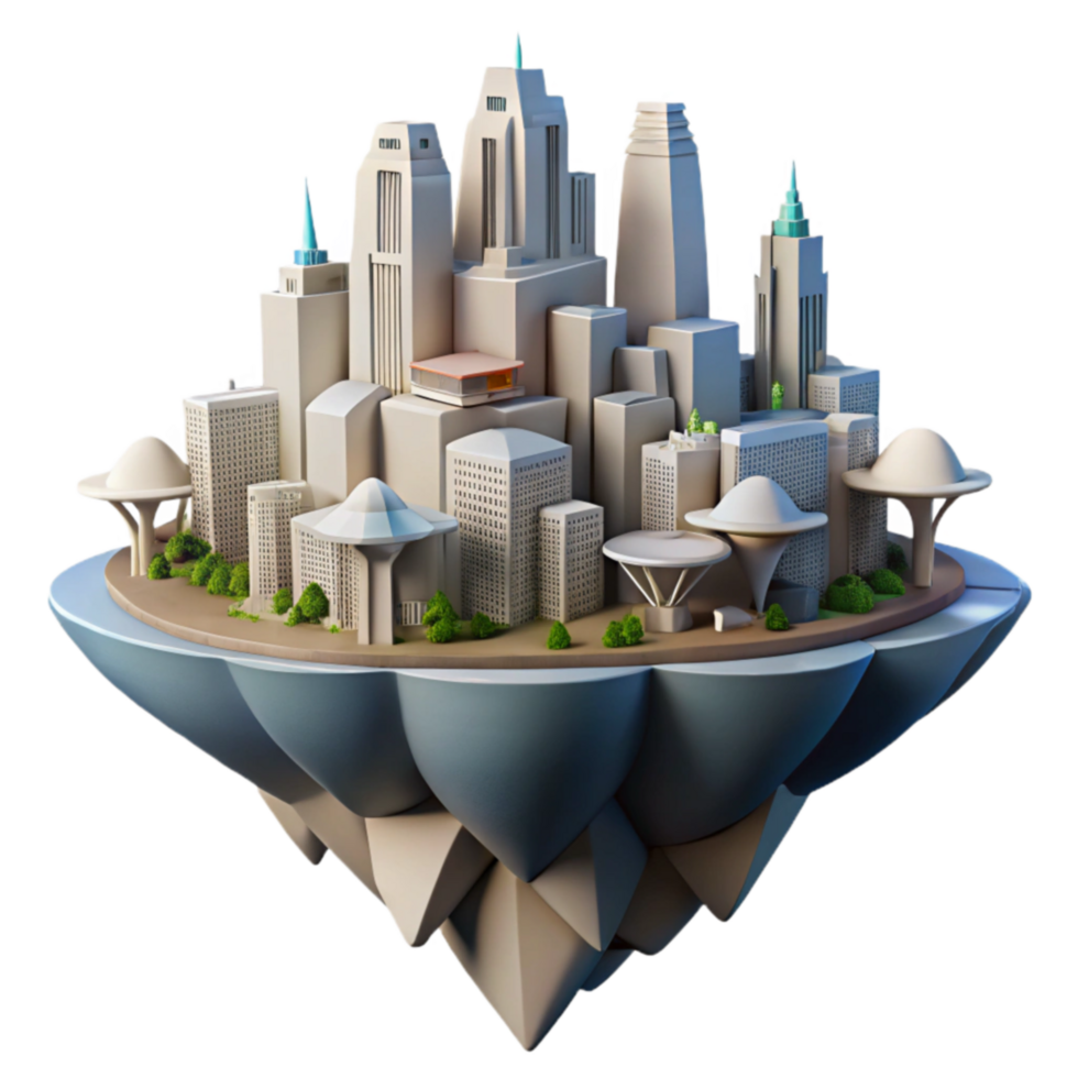 futurista paisaje urbano flotante metrópoli 55922748 PNG