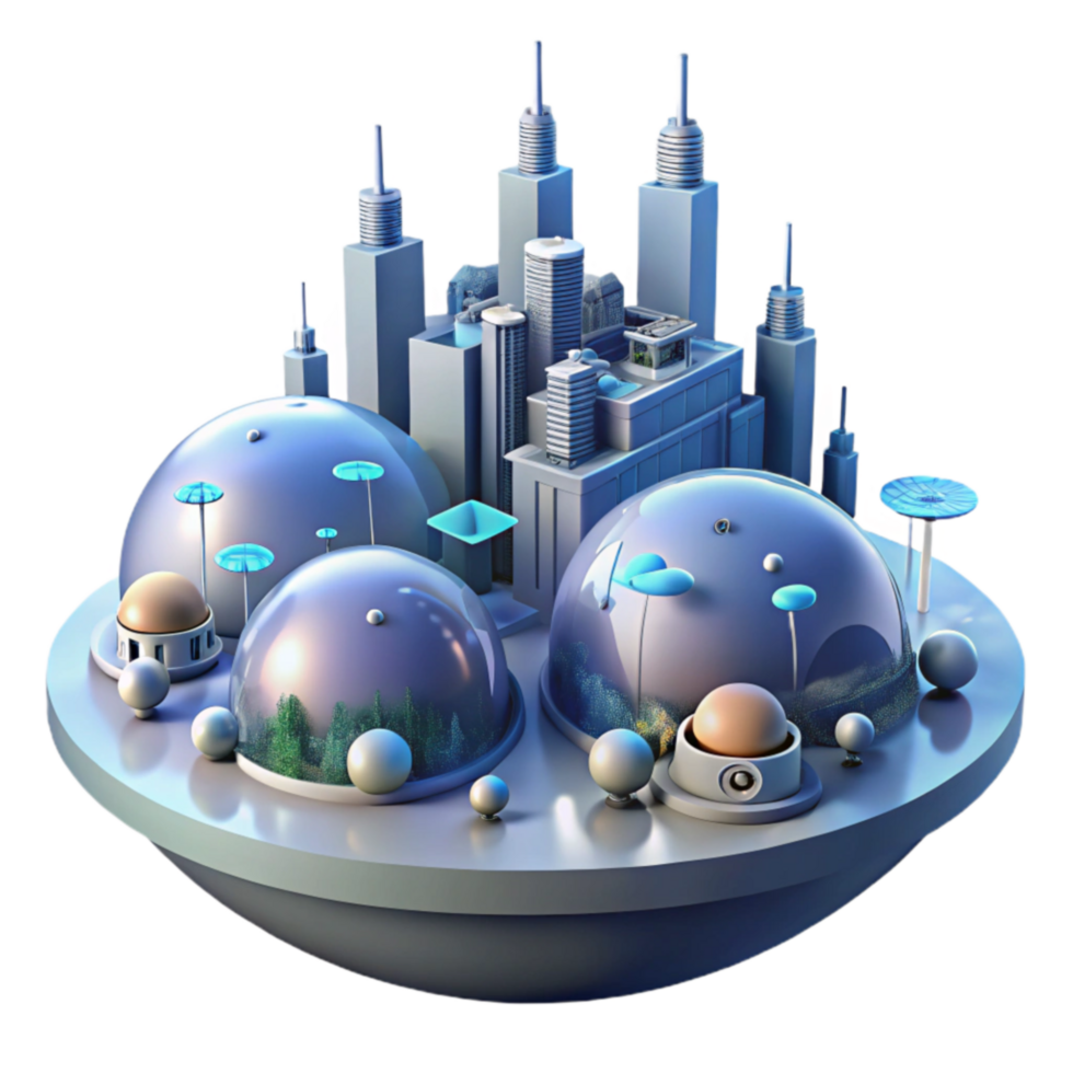 Futuristic Cityscape Biodome Metropolis png