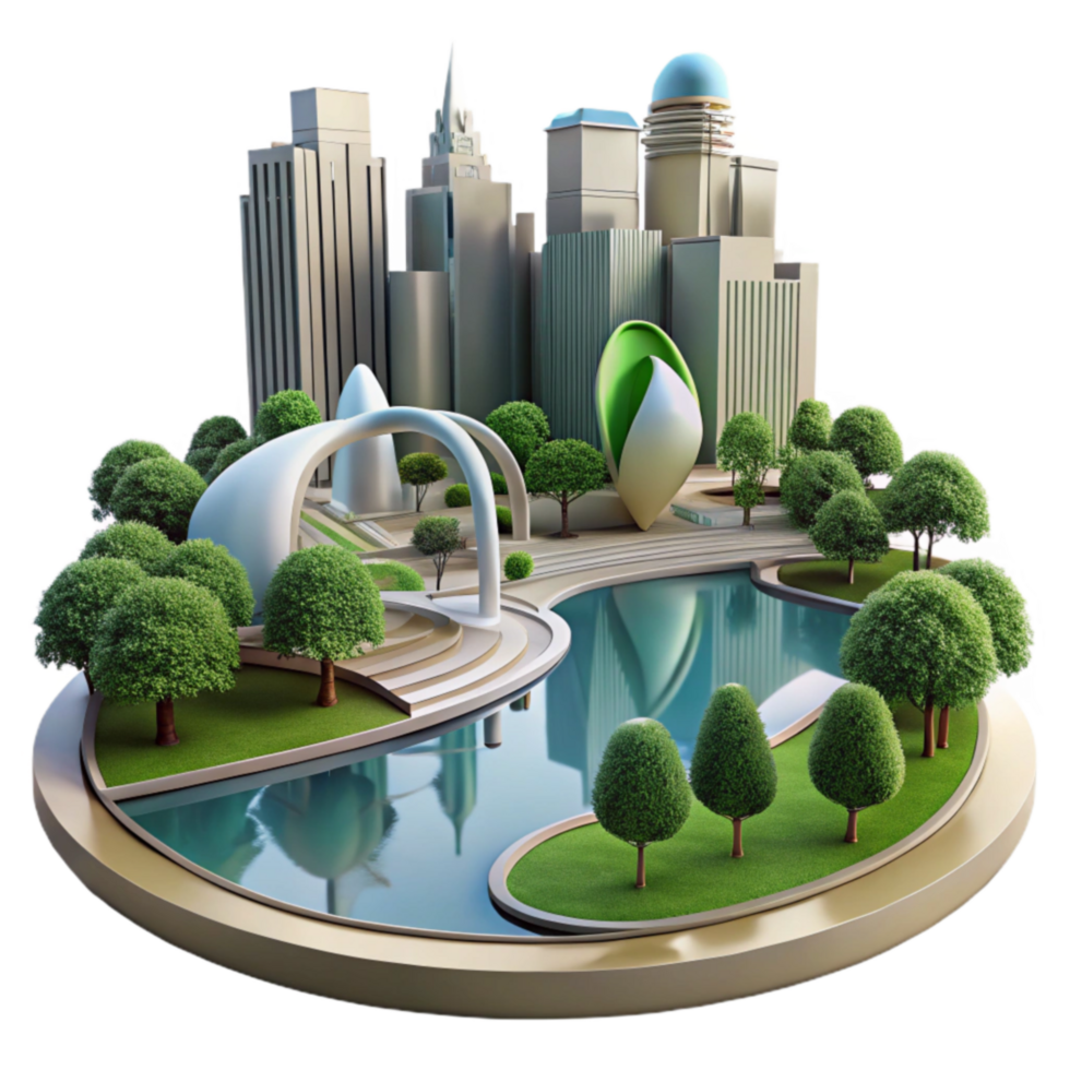Urban Oasis Sustainable Cityscape Design png