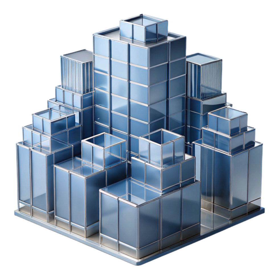 Abstract Cityscape Modern Architectural Blocks png