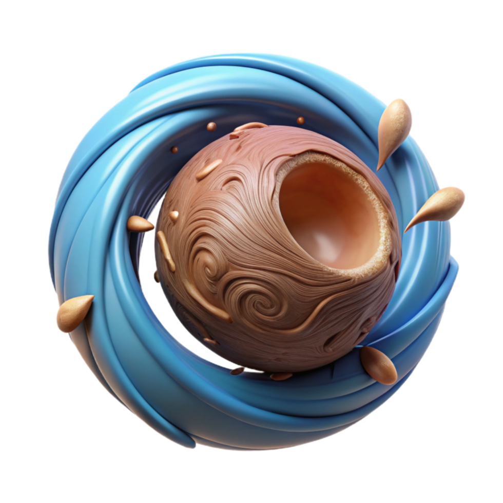 Abstract Swirl and Sphere 3D Render of Textured Orb png