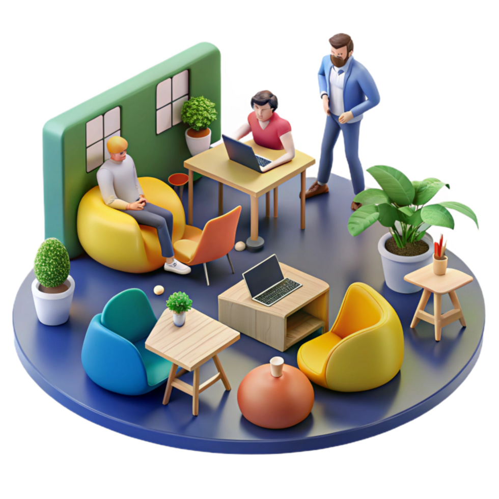 Modern Coworking Space Collaboration, Productivity, and Comfort png