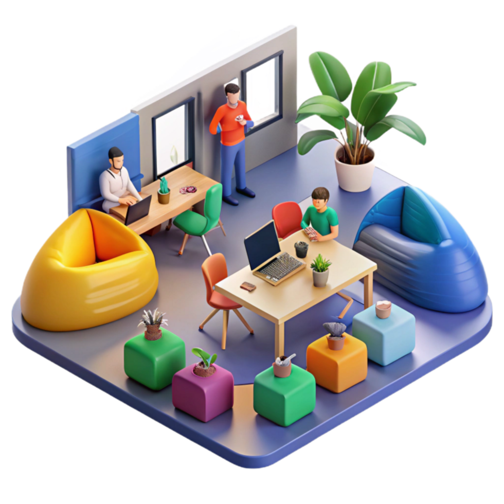 Modern Co-working Space Design, Collaboration, and Productivity png