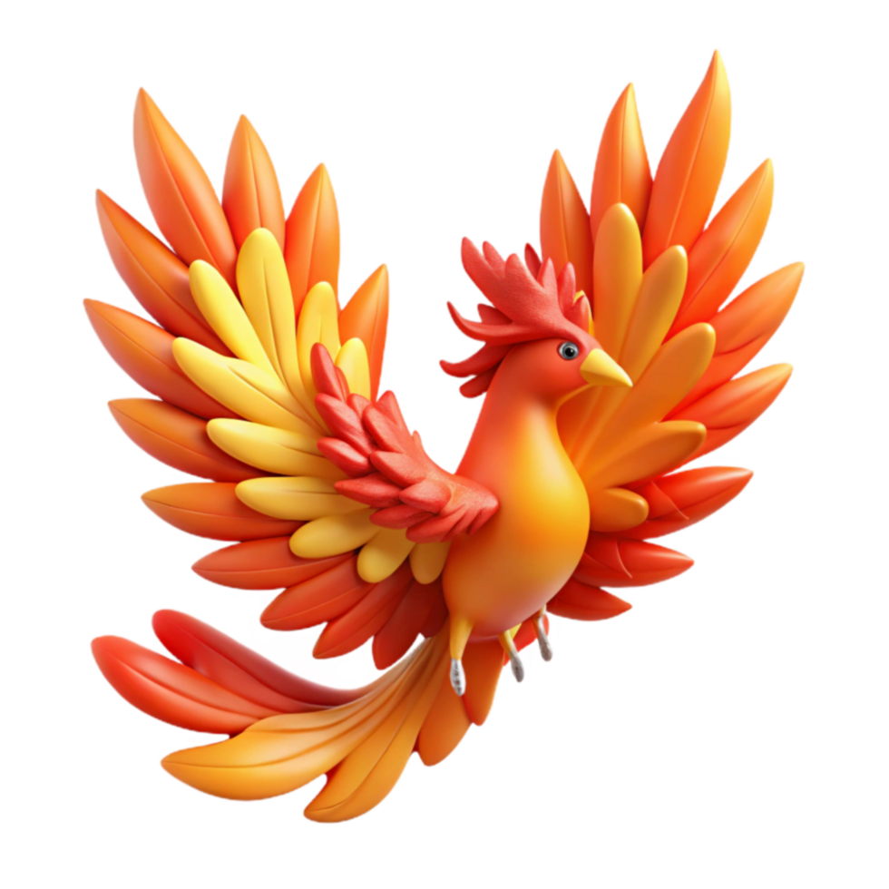 3D Render of a Mythical Firebird png
