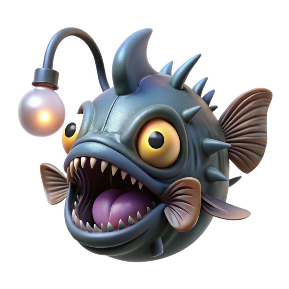 3D Model Cartoon Anglerfish with Light png