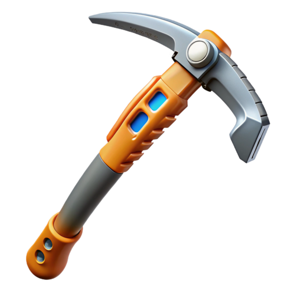 Orange and Gray Ice Pick Durable Climbing Tool png