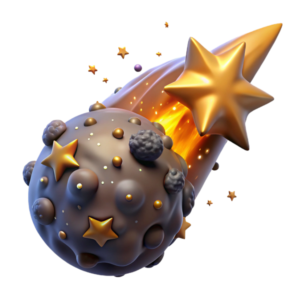 Celestial Chocolate Comet A 3D Render png