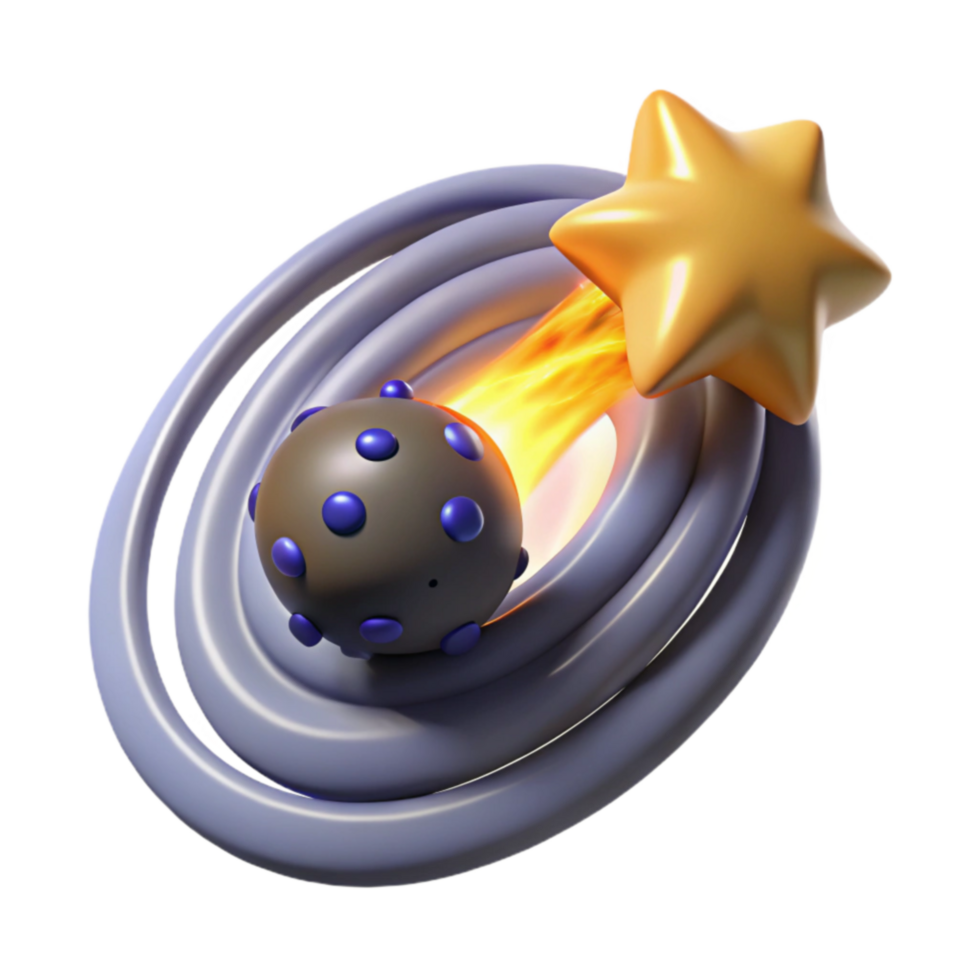 Cosmic Collision Star and Planet in Orbital Dance png