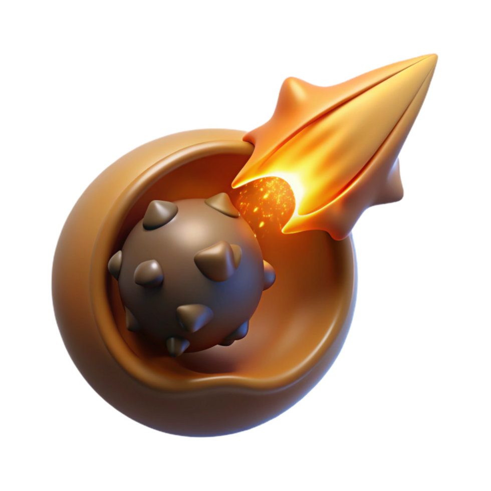 3D Render Cell Penetration, Projectile Impact, Abstract Science, Energy Burst, Molecular Destruction, Viral Infection, Cosmic Collision, Fiery Impact, Sphere Collision, Dynamic Impact png