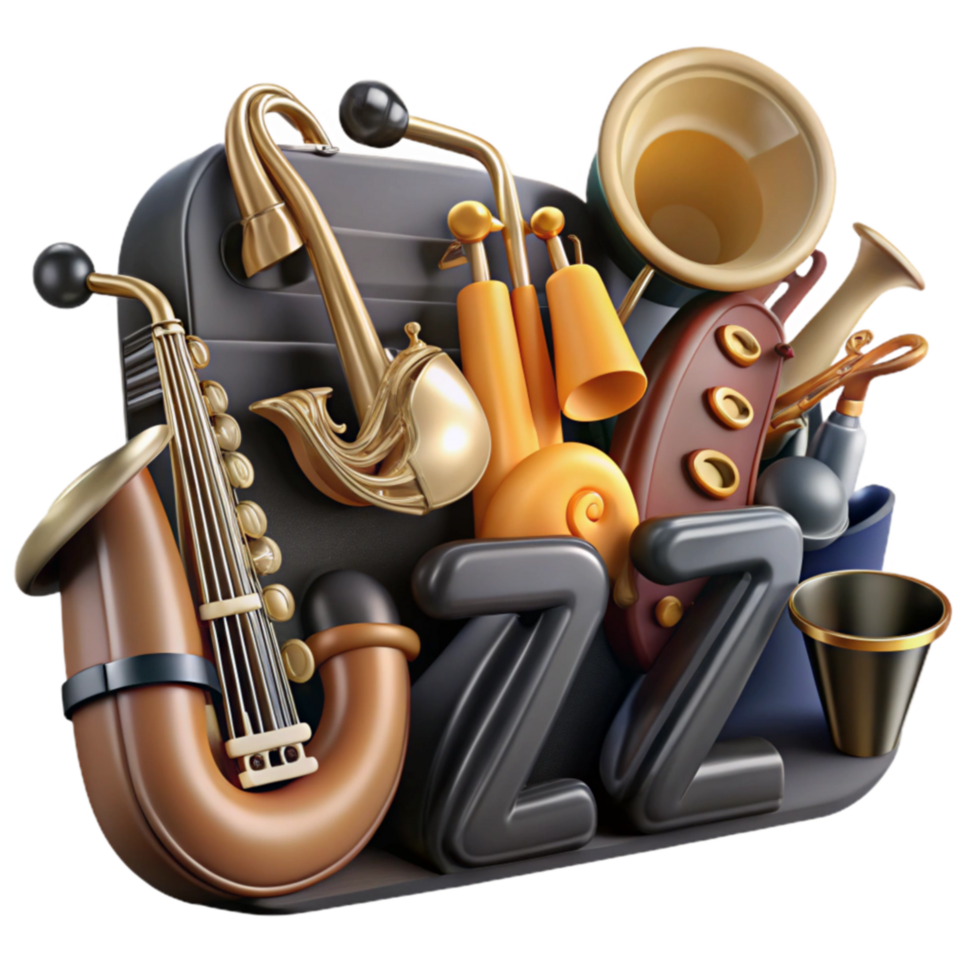 Jazz Music Instruments Saxophone, Trumpet, and More png