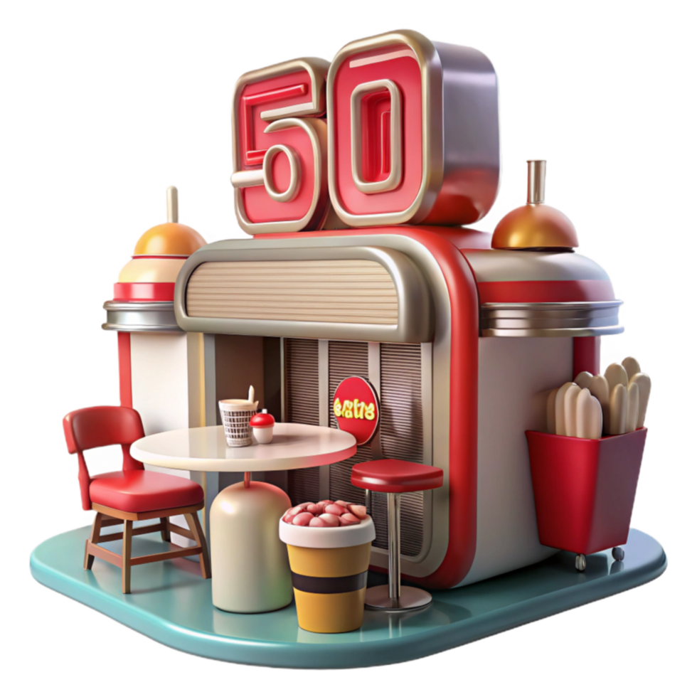 Retro Diner 50th Anniversary Celebration png