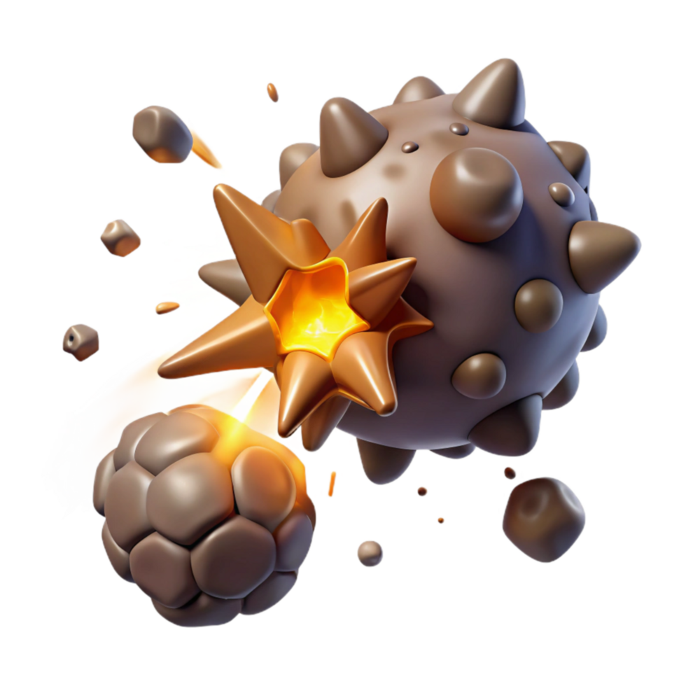 Collision of Celestial Bodies Explosive Impact Simulation png