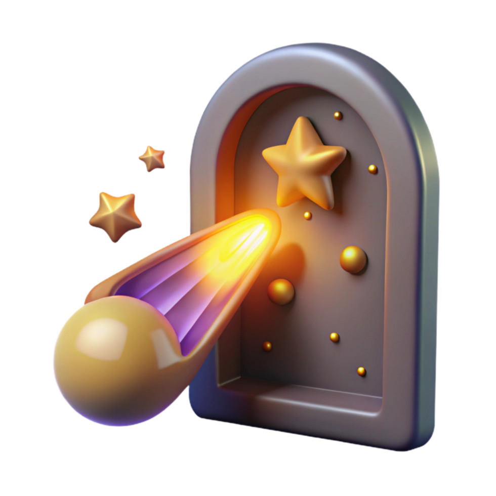Shooting Star into Portal 3D Render png