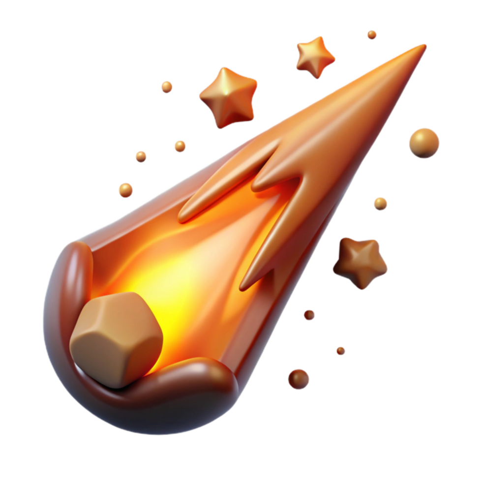 Falling Star 3D Render of Cosmic Event png