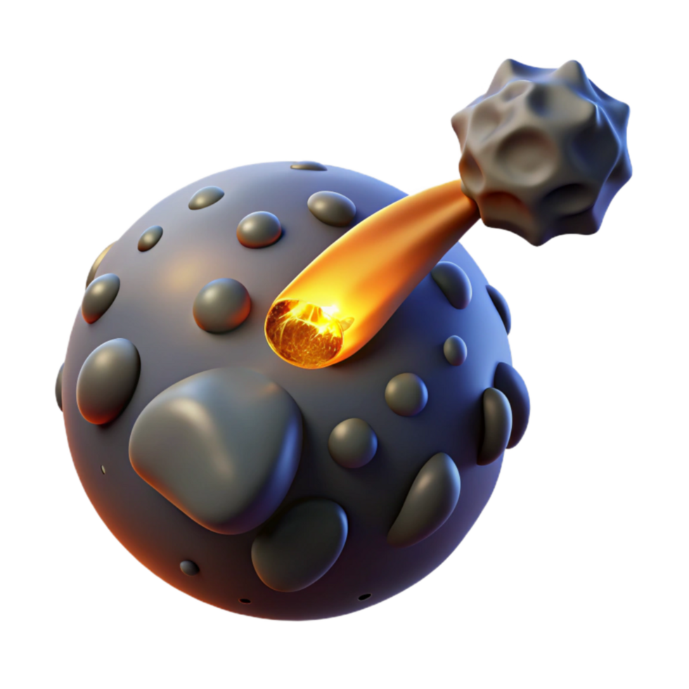 Asteroid Impact Cosmic Collision Simulation png