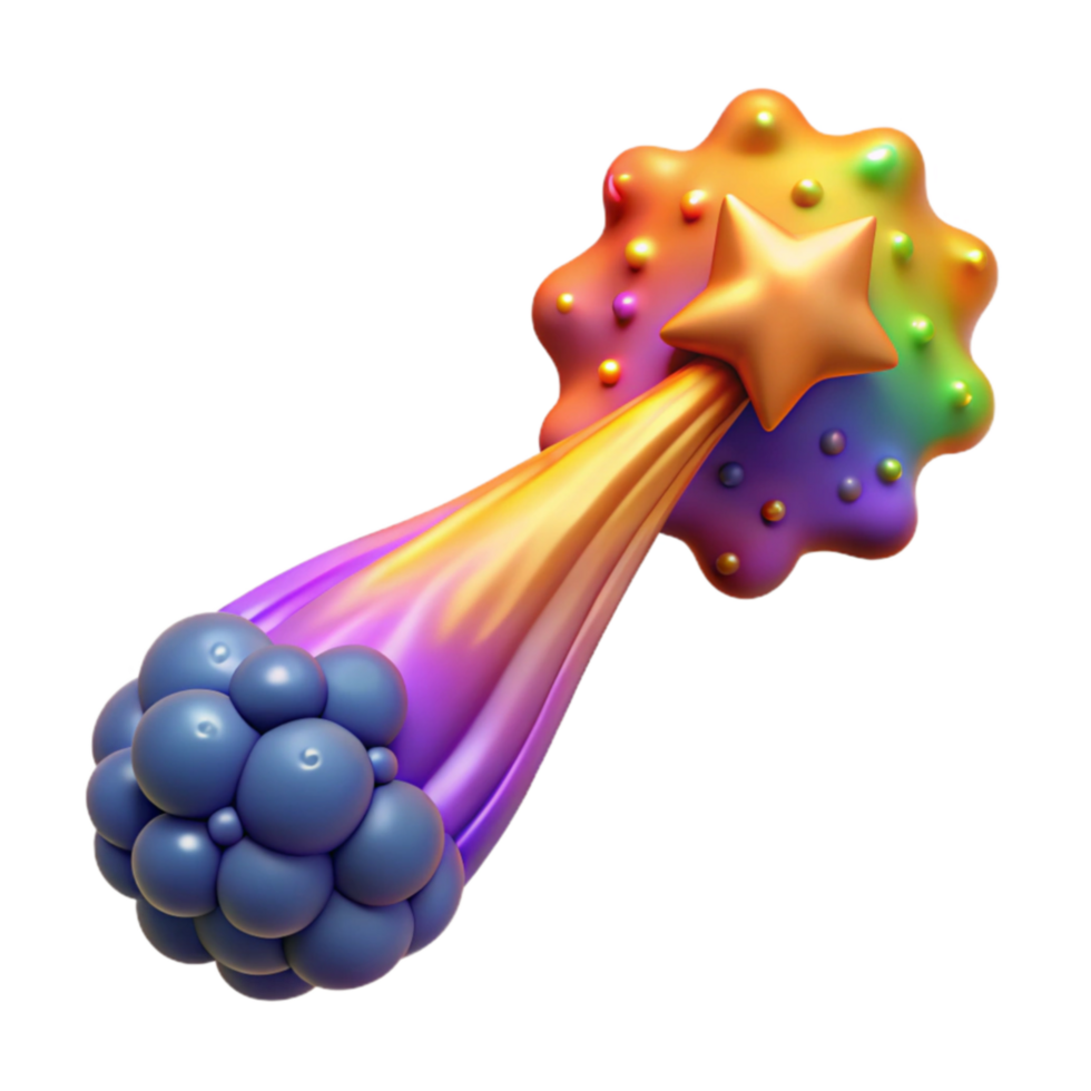 Rainbow Starburst 3D Render of Abstract Shapes png