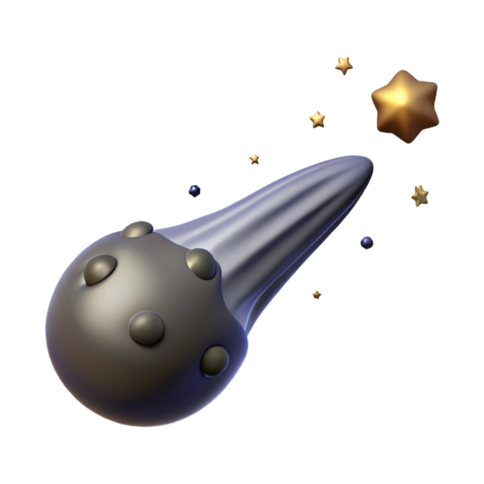 Cosmic Comet 3D Render of Celestial Body png
