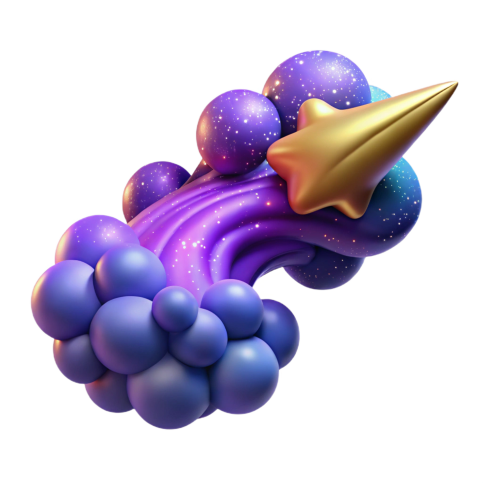 Cosmic Balloon Burst Starry Galaxy Stream png