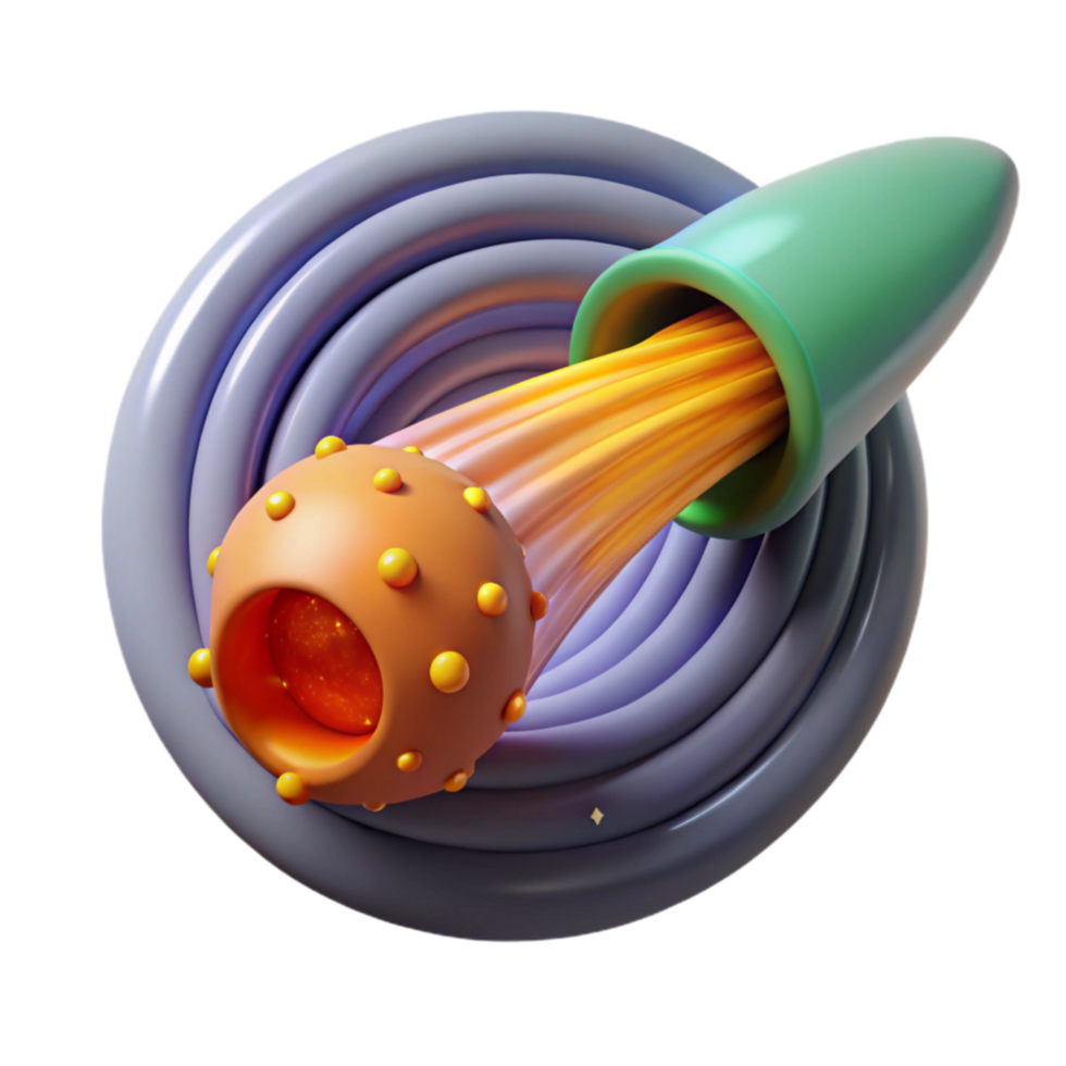 Abstract 3D Render Orb Energy Stream png