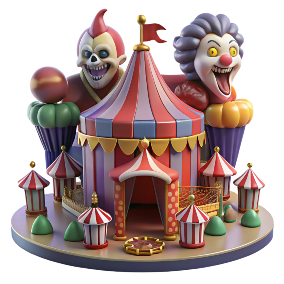 Spooky Carnival 3D Render of a Haunted Circus Tent png