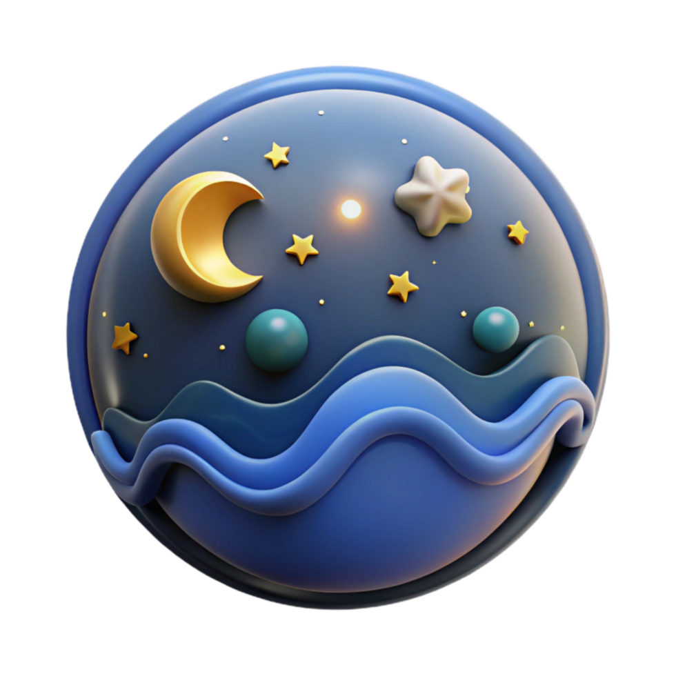 Night Sky Dreamscape 3D Render of Celestial Scene png