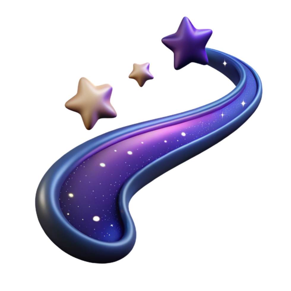 Celestial Trail 3D Stars and Galaxy Swirl png