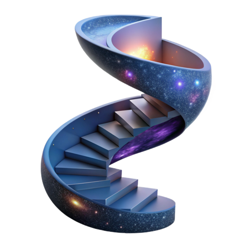 Cosmic Spiral Staircase Ascent to the Nebula png