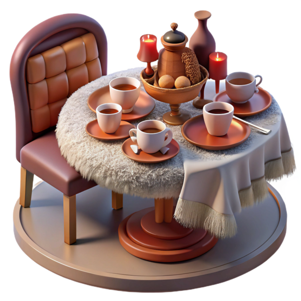 Cozy Tea Table Setting A Relaxing Afternoon png