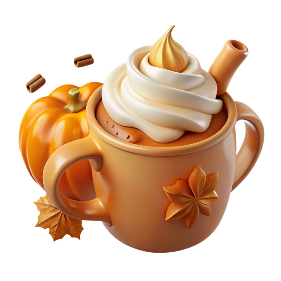 Pumpkin Spice Latte Whipped Cream Autumn png