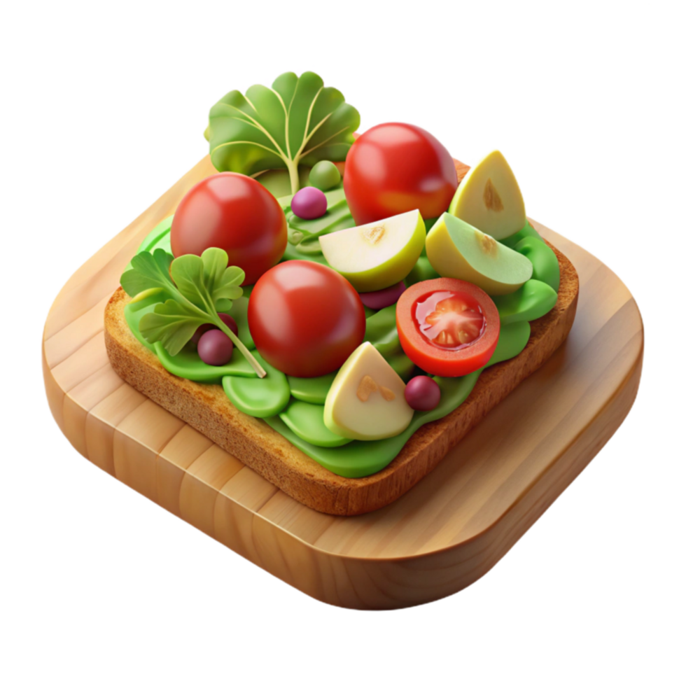 Delicious Avocado Toast with Colorful Veggies png